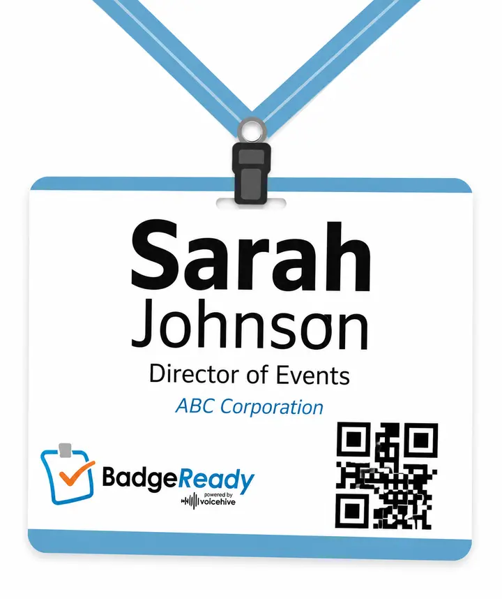 Sample attendee badge